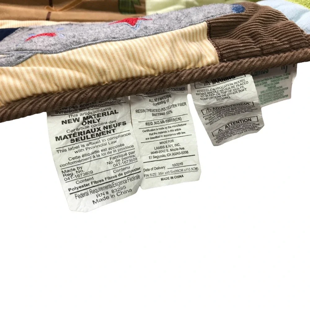 Lambs & Ivy Safari Crib Blanket Baby Jungle‎ Animal Sports Tan Nursery Bedding
